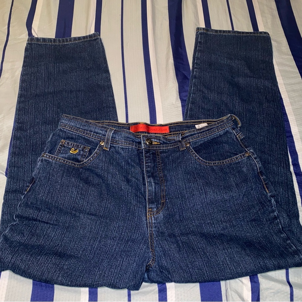 Dark Wash Straight Leg Denim Jeans